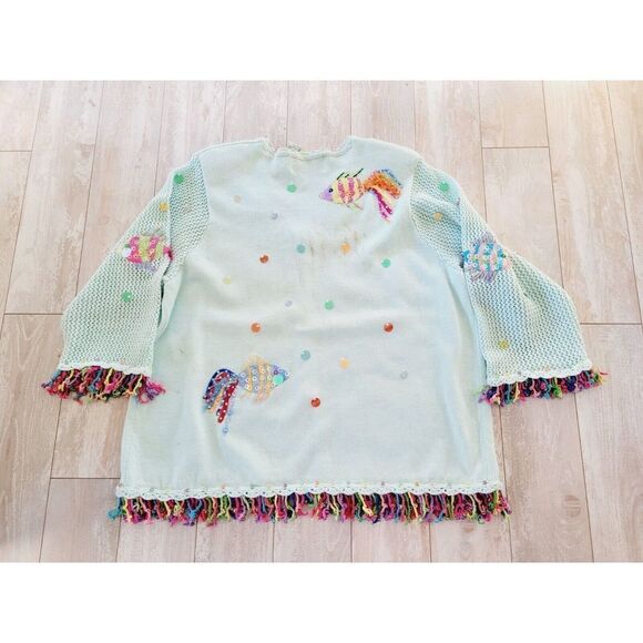 Vintage Design Options Phillip & Jane‎ Gordon XXL Sweater Fish Life *Stains!! - Picture 2 of 13